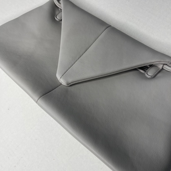 Gray Vegan Leather Flap Handbag - Picture 6 of 10